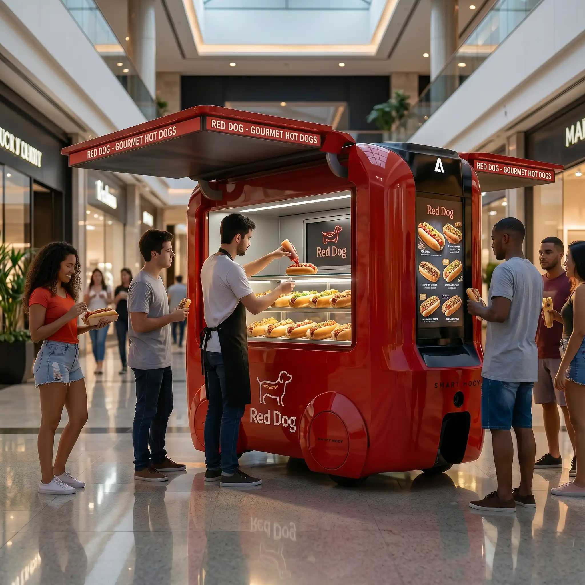 Mini Food Truck Quiosque móvel Quiosque para Shopping Food Tuk Carrinho