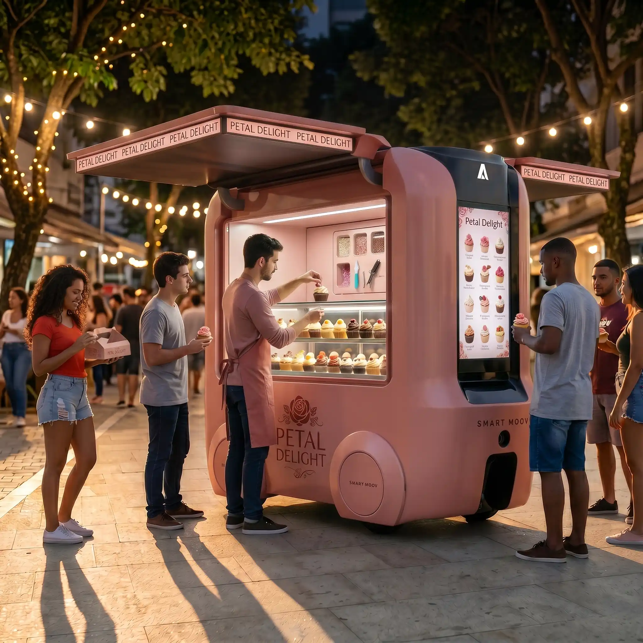 Mini Food Truck Quiosque móvel Quiosque para Shopping Food Tuk Carrinho