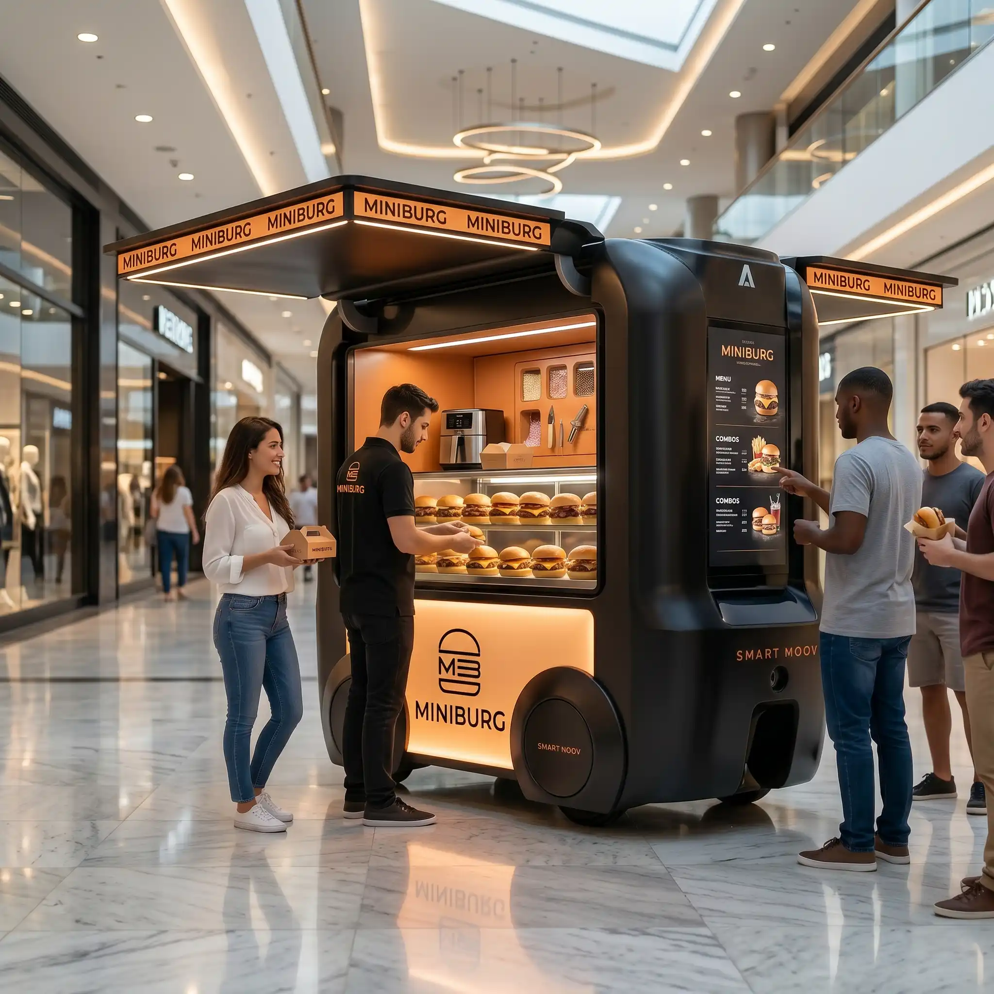 Mini Food Truck Quiosque móvel Quiosque para Shopping Food Tuk Carrinho