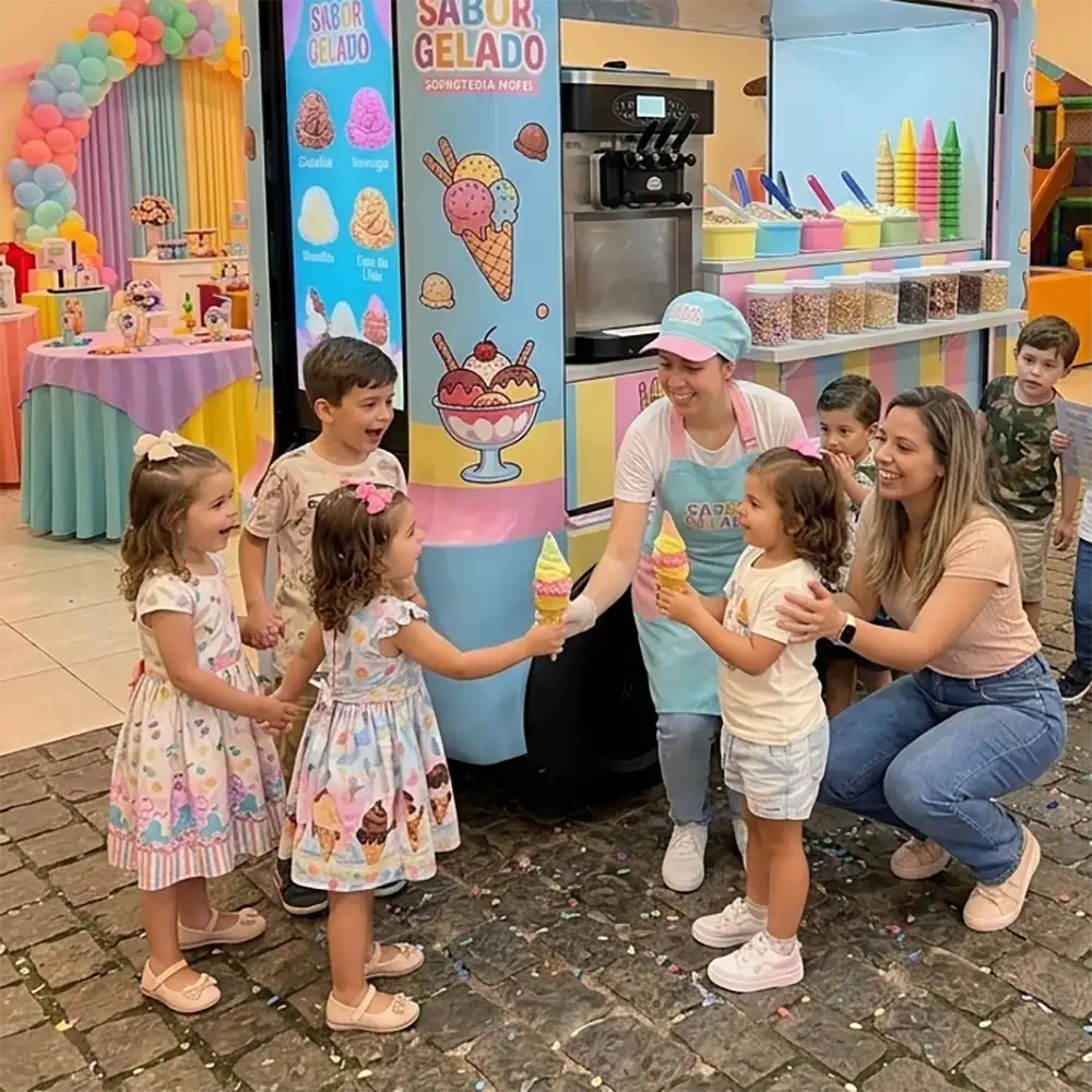 carrinho de sorvete mini quiosque de sorvete
