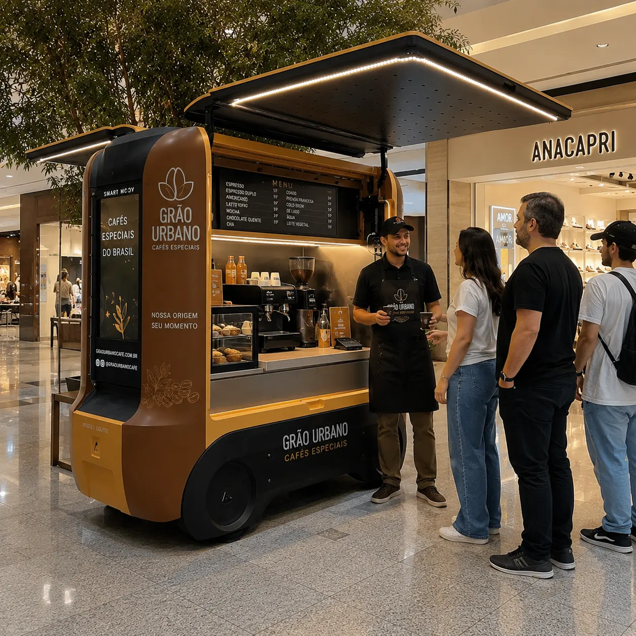 mini cafeteria food truck carrinho de cafe movel quiosque para cafeteria