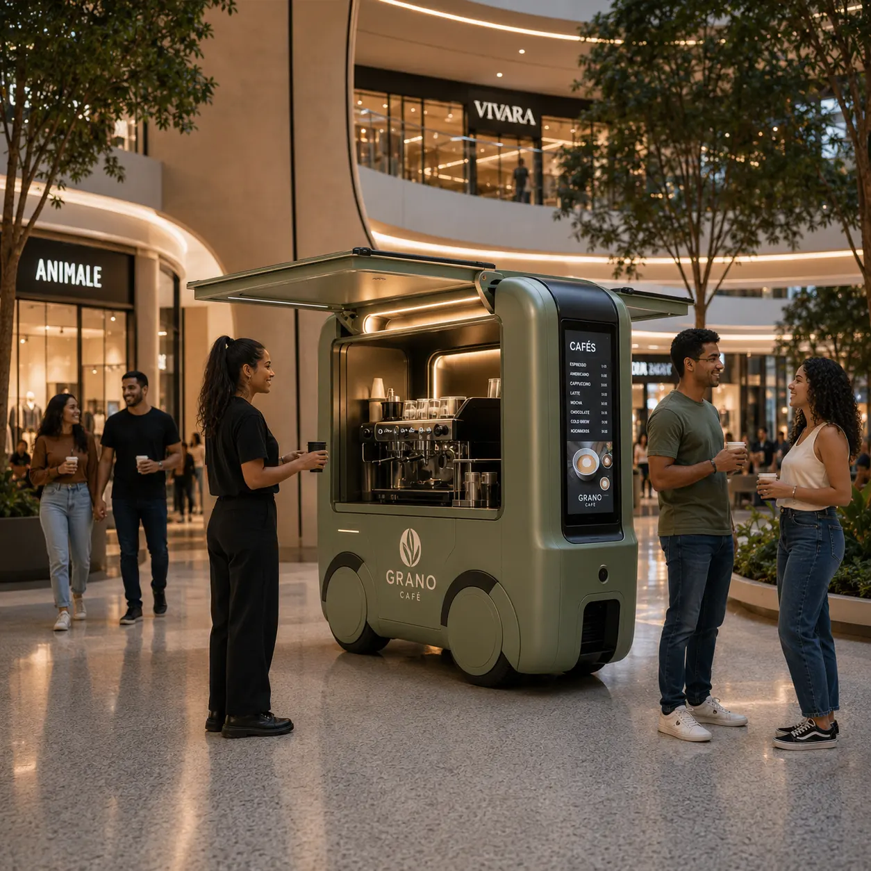 mini cafeteria food truck carrinho de cafe movel quiosque para cafeteria