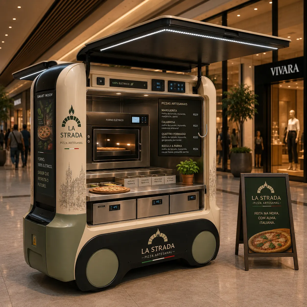 quiosque de pizza carrinho de pizza movel