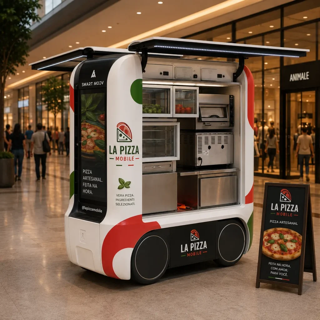 quiosque de pizza carrinho de pizza movel carrinho elétrico de pizza
