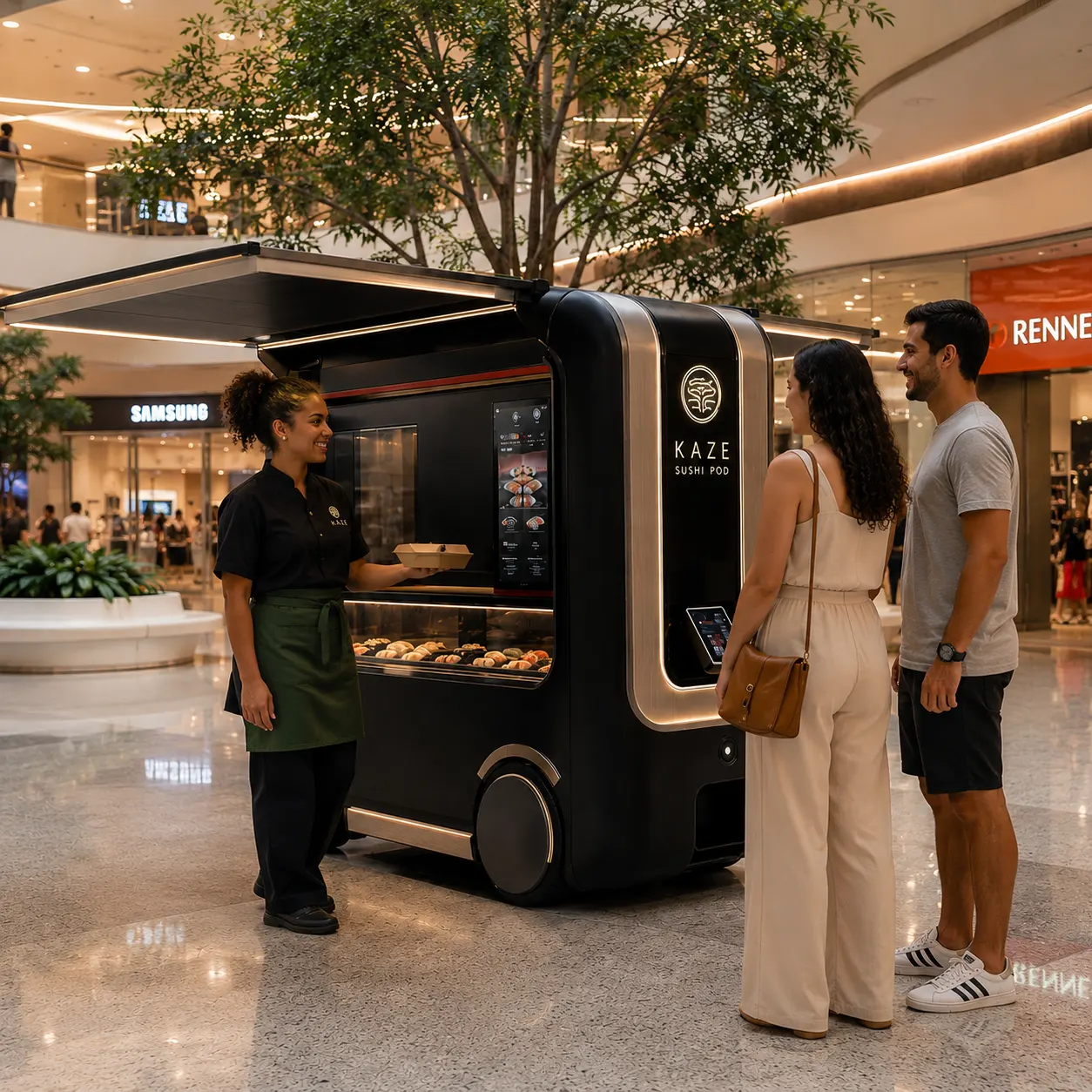 Mini Food Truck Quiosque móvel Quiosque para Shopping Food Tuk Carrinho