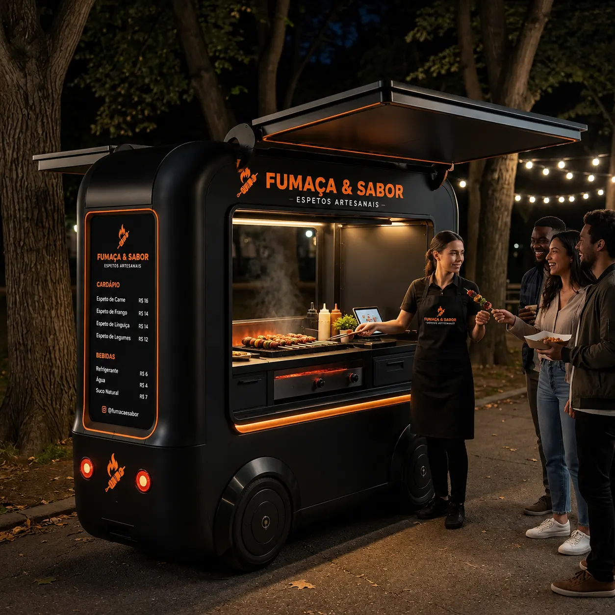Mini Food Truck Quiosque móvel Quiosque para Shopping Food Tuk Carrinho