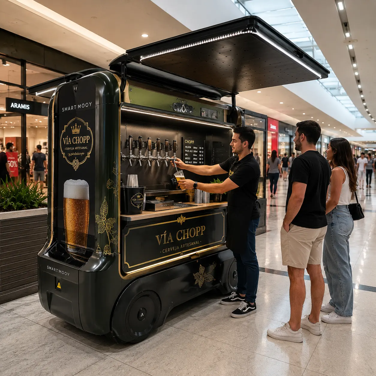 carrinho de bebidas ambulante