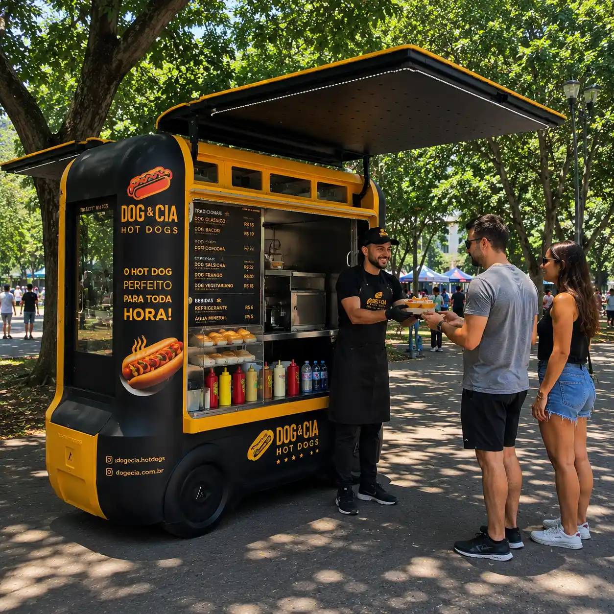 carrinho de cachorro quente mini food truck de cachorro quente
