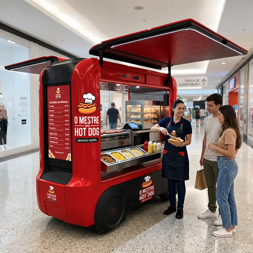 carrinho de cachorro quente mini food truck de cachorro quente