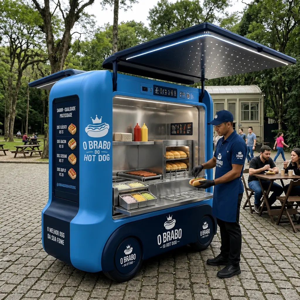 carrinho de cachorro quente mini food truck de cachorro quente