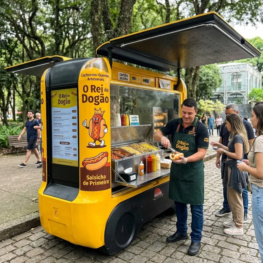 carrinho de cachorro quente mini food truck de cachorro quente