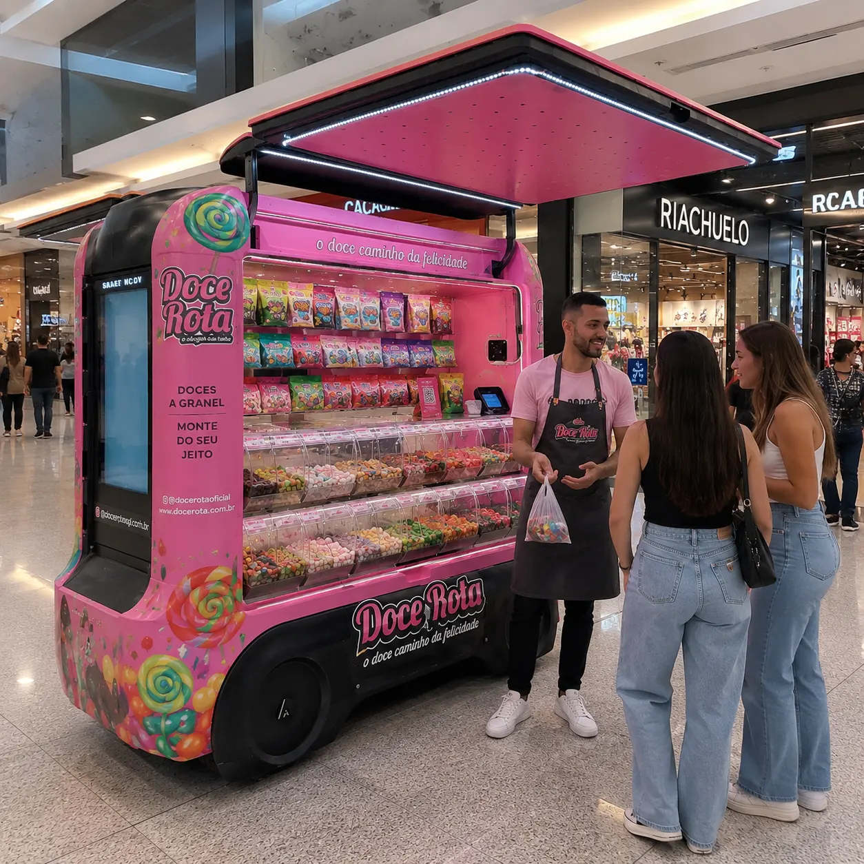 carrinho de vender doce mini food truck confeitaria