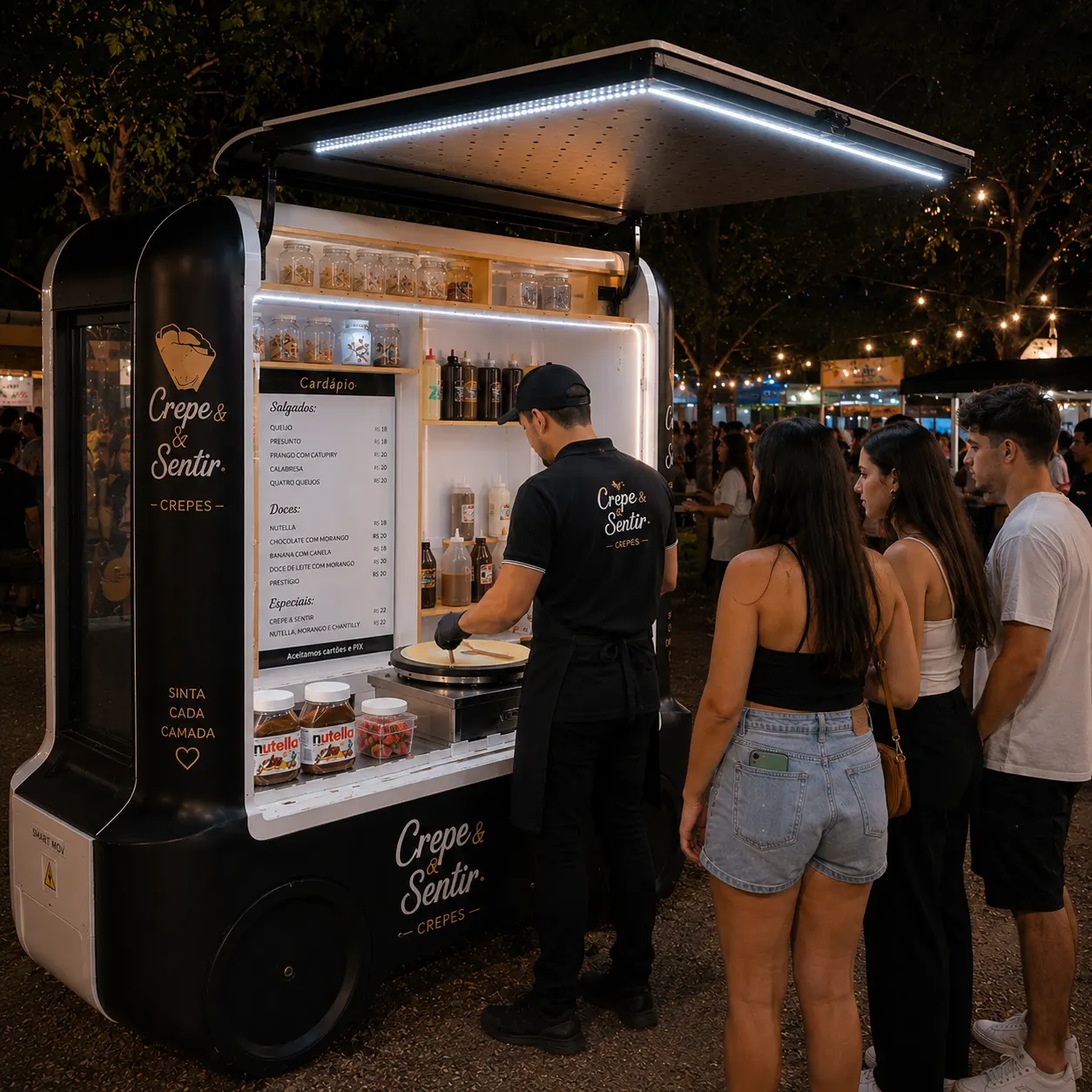 carrinho de vender doce mini food truck confeitaria