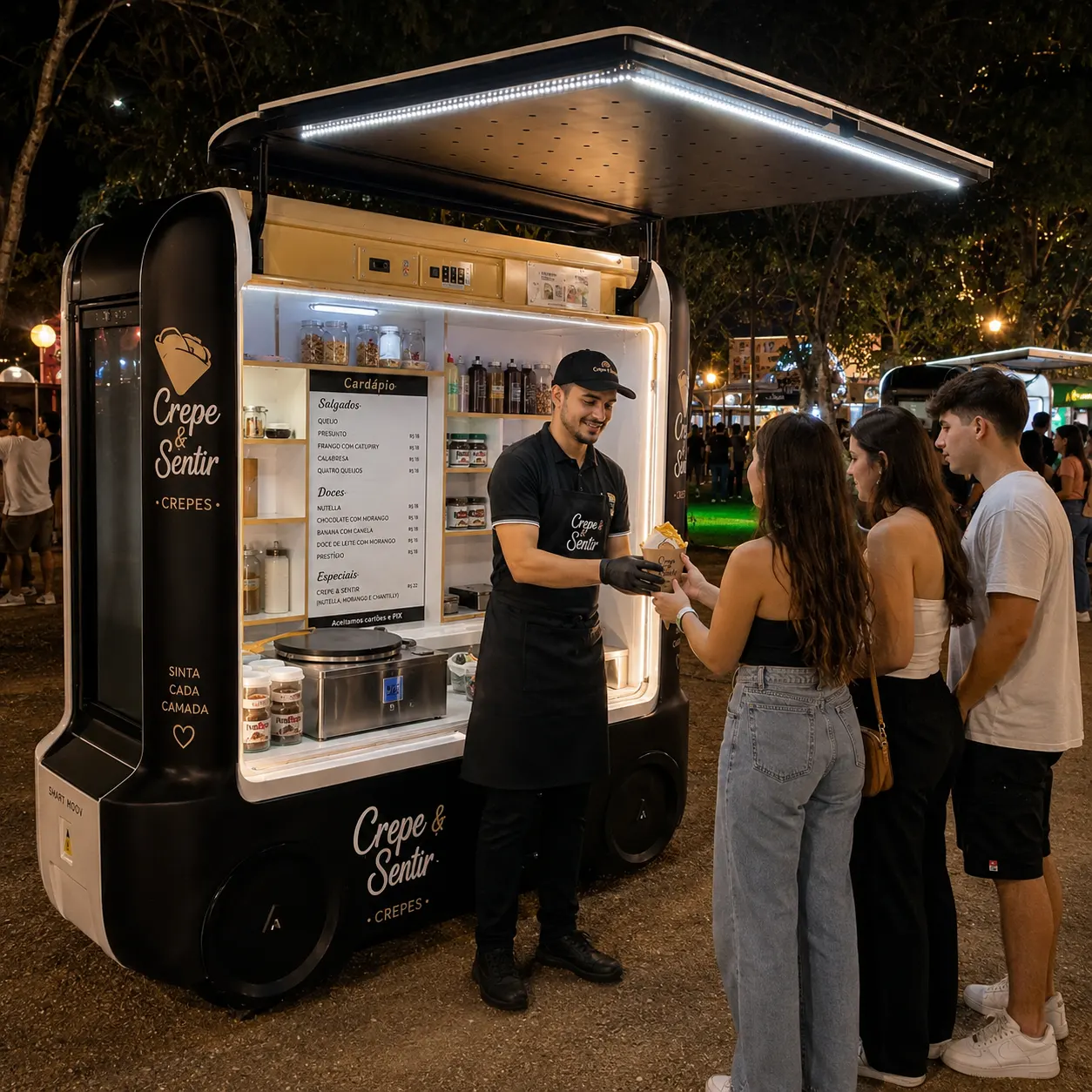 carrinho de vender doce mini food truck confeitaria