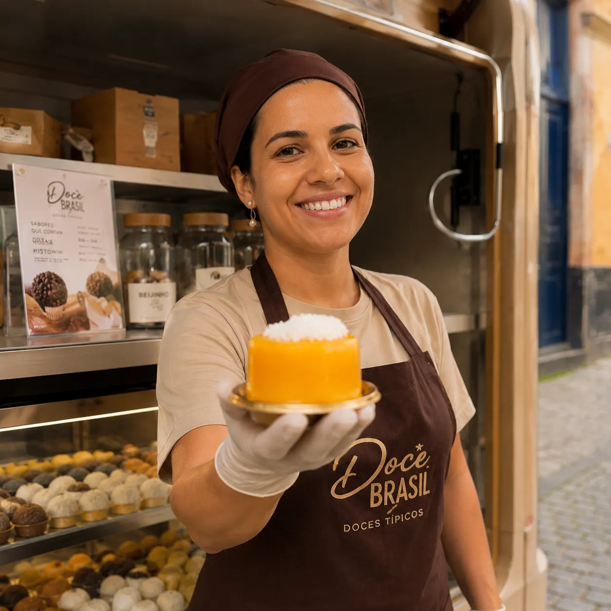 carrinho de vender doce mini food truck confeitaria