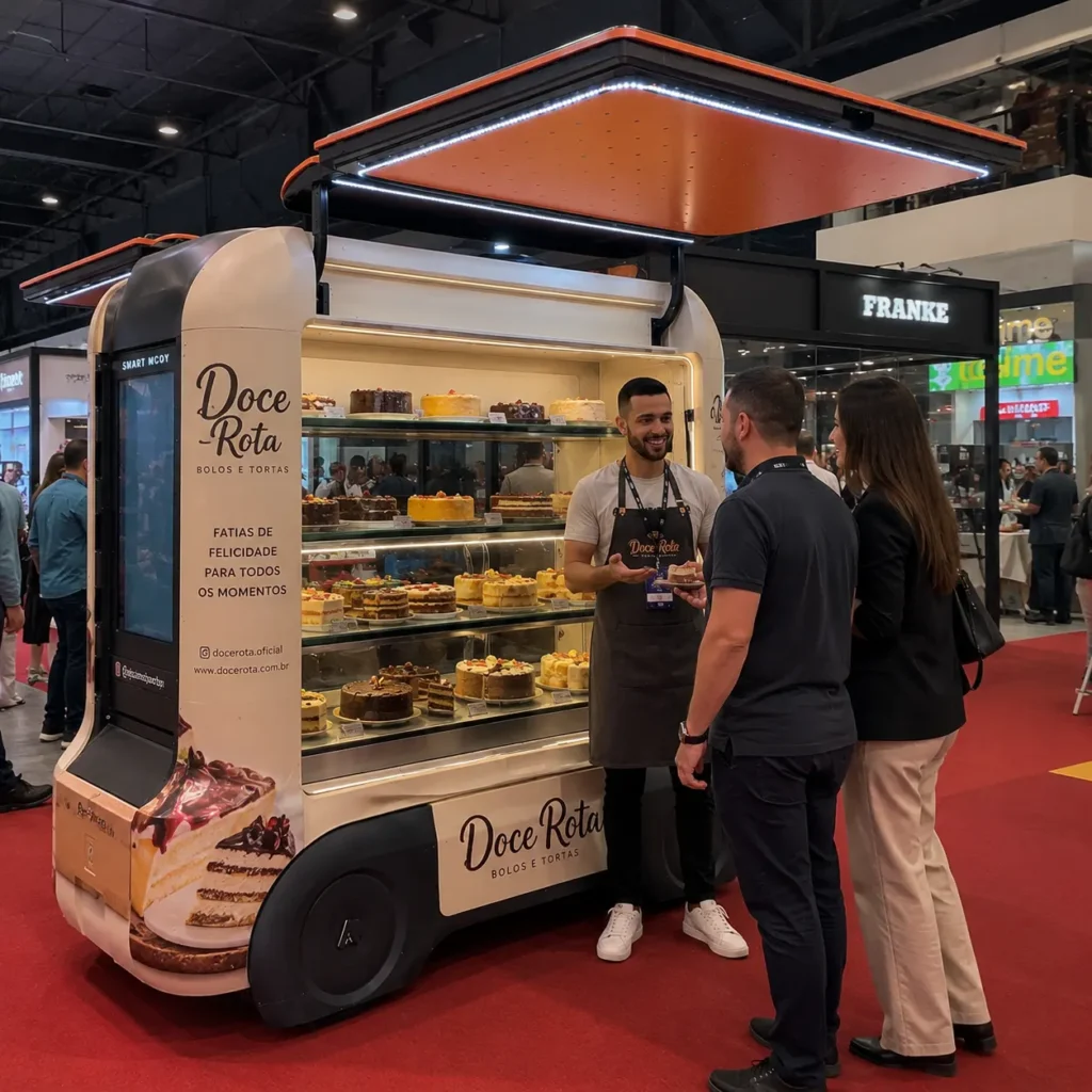 carrinho de vender doce mini food truck confeitaria