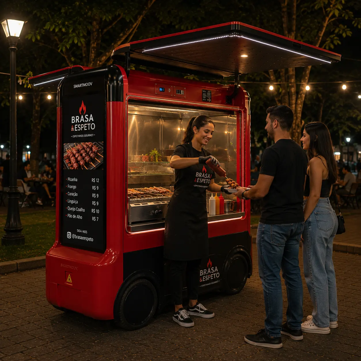 mini food truck de espetinho carrinho de espetinho