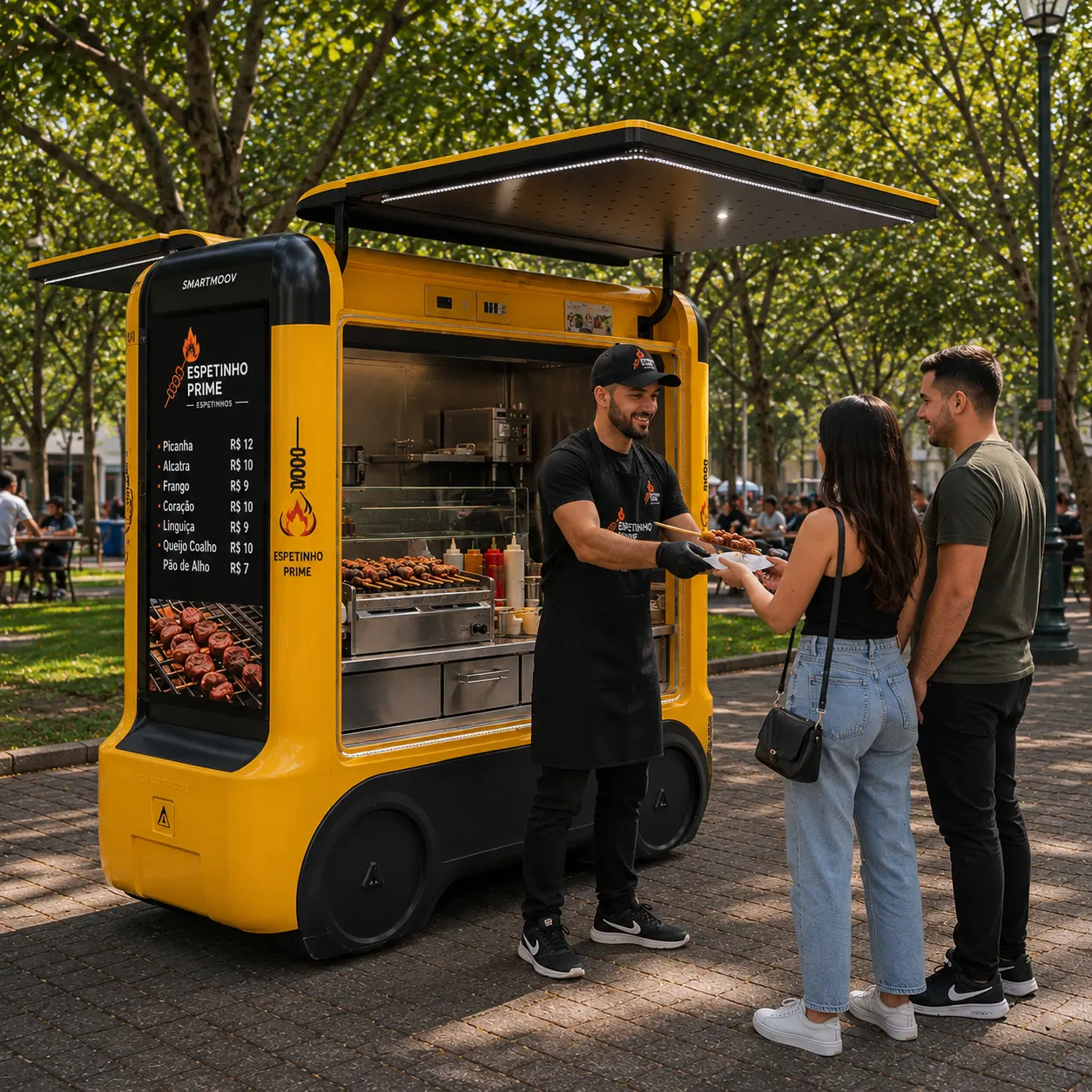 mini food truck de espetinho carrinho de espetinho