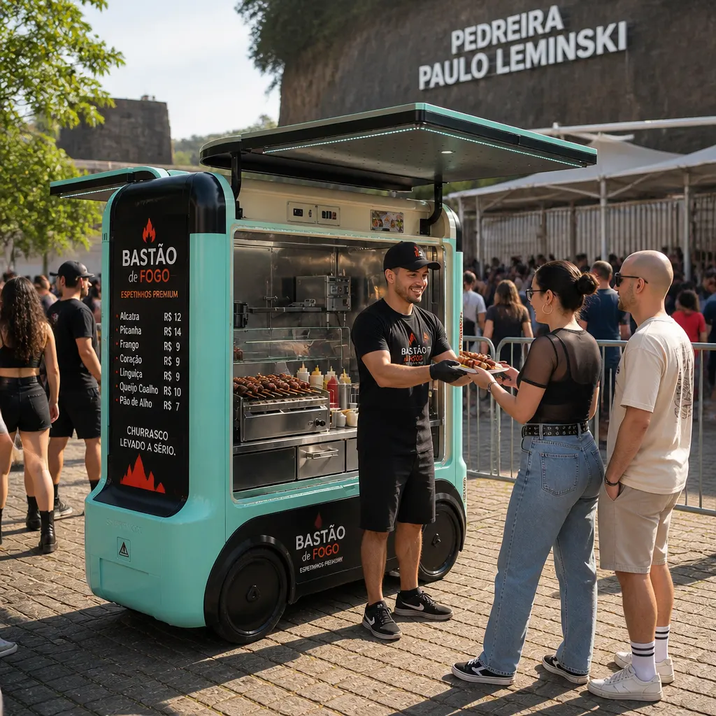 mini food truck de espetinho carrinho de espetinho
