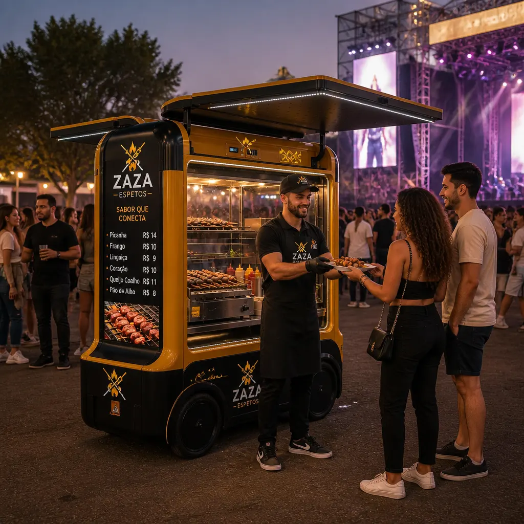 mini food truck de espetinho carrinho de espetinho
