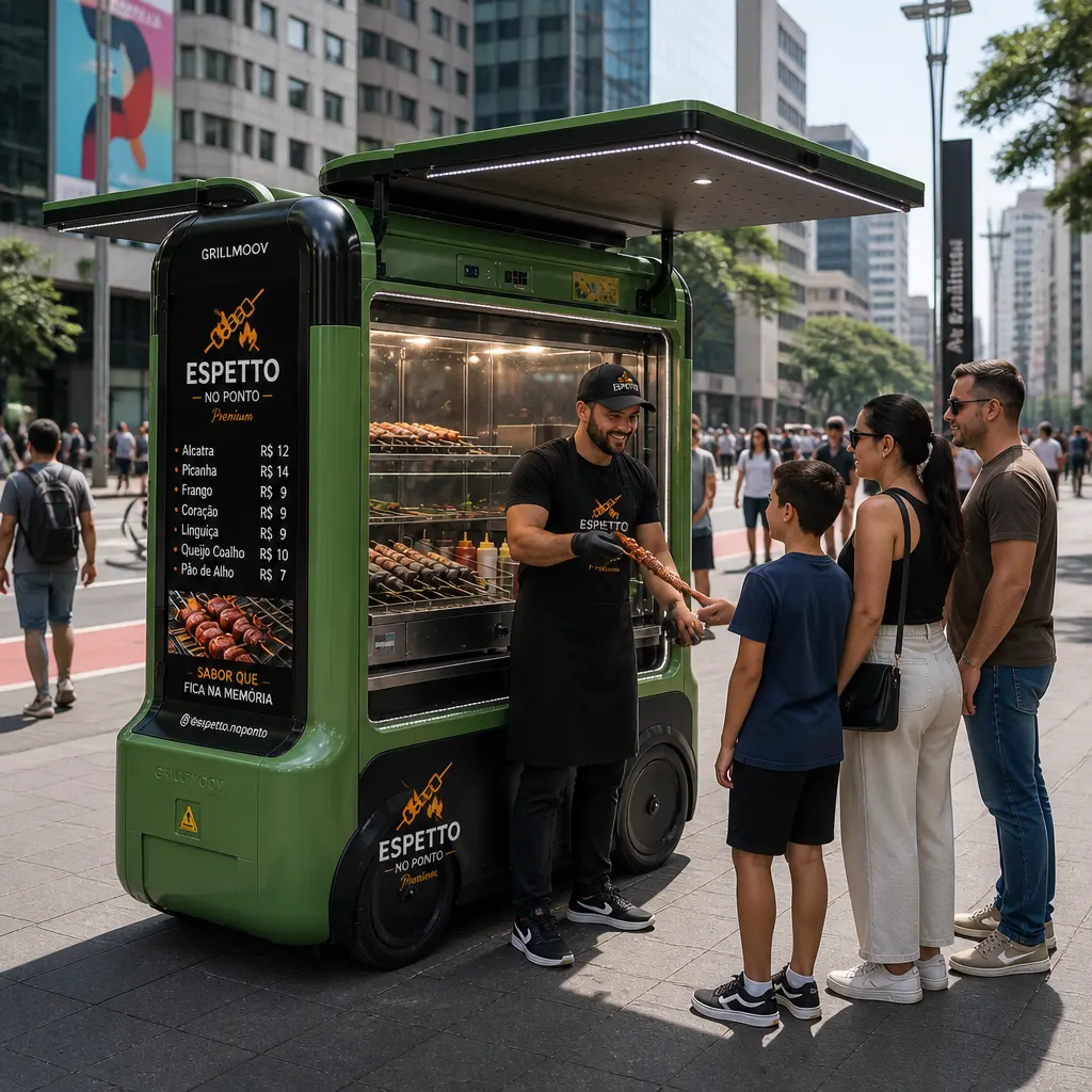 mini food truck de espetinho carrinho de espetinho