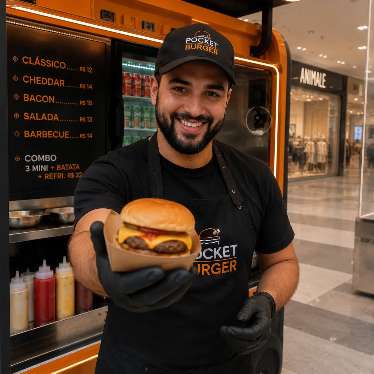 mini food truck para hamburgueria