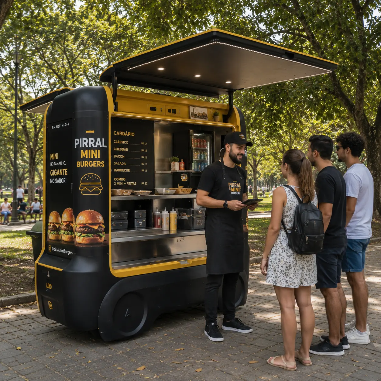 mini food truck para hamburgueria